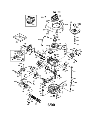 Craftsman 4-cycle Engine Diagram and Parts List for 143994012  Craftsman Engine