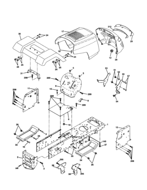 Chassis And Enclosures Diagram and Parts List for 917277150  Craftsman Lawn Tractor