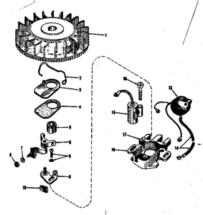 Magneto (phelon F-3220-h) Diagram and Parts List for 14344401  Craftsman Engine