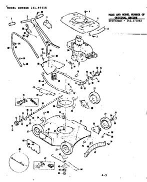 Replacement Parts Diagram and Parts List for 13197518  Craftsman Lawn Mower