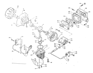 Power Head Diagram and Parts List for 271281711  Craftsman Trimmer