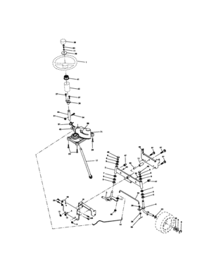 Steering Assembly Diagram and Parts List for 917272073  Craftsman Lawn Tractor