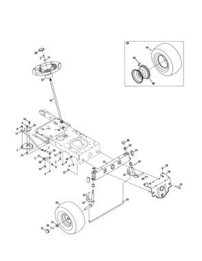 Steering/wheel Diagram and Parts List for 247203726  Craftsman Lawn Tractor