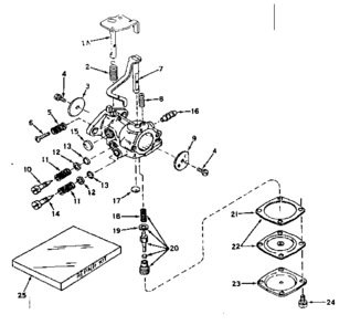 Carburetor No.630982 Diagram and Parts List for 143571062  Craftsman Engine