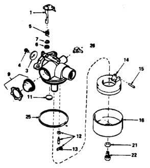 Carburetor No. 632387 Diagram and Parts List for 143384342  Craftsman Engine