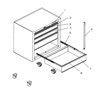 Tool Chest Diagram and Parts List for 706597791  Craftsman Tool Stand & Cart