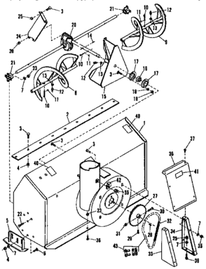Auger Assembly Diagram and Parts List for 842242560  Craftsman Snow Blower