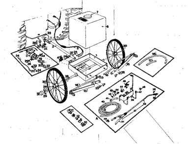 Main Frame Diagram and Parts List for 521265801  Craftsman Leaf Blower / Vacuum