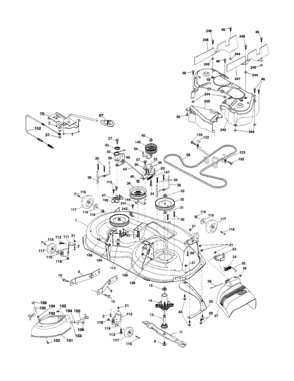 Mower Deck Diagram and Parts List for 917254280  Craftsman Lawn Tractor