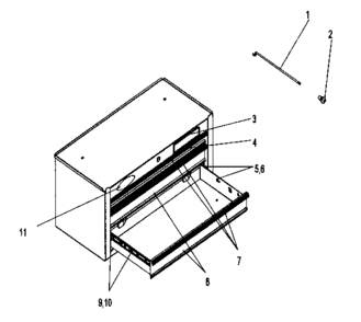 Chest Diagram and Parts List for 706618070  Craftsman Tool Stand & Cart