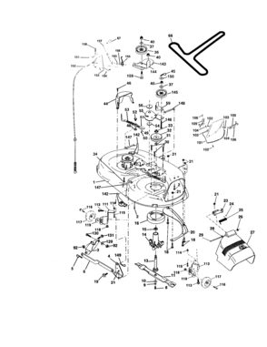 Mower Deck Diagram and Parts List for 917271826  Craftsman Lawn Tractor