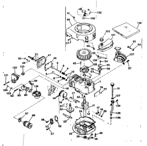 Basic Engine Diagram and Parts List for 143204202  Craftsman Engine