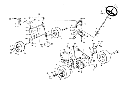 Steering And Front Axle Diagram and Parts List for 536255210  Craftsman Lawn Tractor