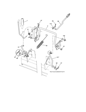 Mower Lift Diagram and Parts List for 917991651  Craftsman Lawn Tractor