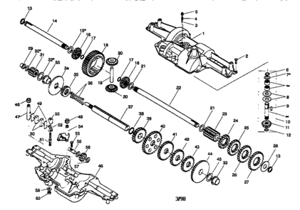 Transaxle 4450-1 Diagram and Parts List for 536270211  Craftsman Engine