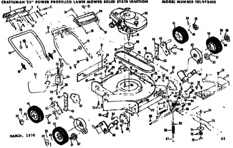 Mower Deck Diagram and Parts List for 131978410  Craftsman Lawn Mower