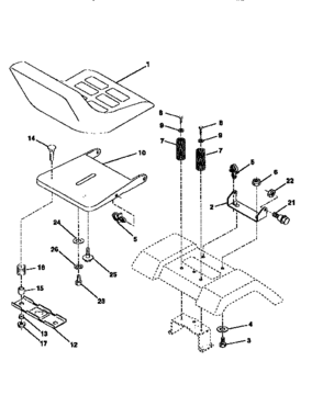 Steering Assembly Diagram and Parts List for 917258101  Craftsman Lawn Tractor