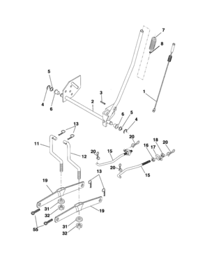 Lift Diagram and Parts List for 917286010  Craftsman Lawn Tractor