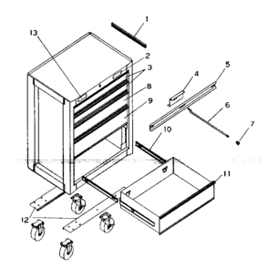 Toolbox Diagram and Parts List for 706623090  Craftsman Tool Stand & Cart