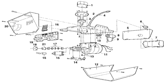 Opener Assembly Diagram and Parts List for 13953998SRT  Craftsman Garage Door Opener