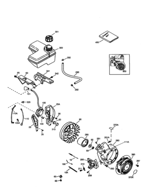 Flywheel/fuel Tank Diagram and Parts List for 143996507  Craftsman Engine