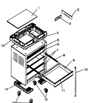 Cabinet Parts Diagram and Parts List for 706594940  Craftsman Tool Stand & Cart