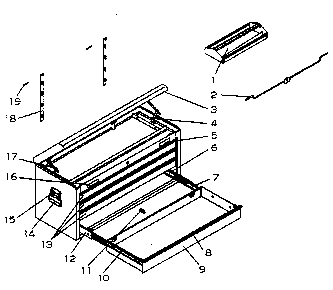 Chest Assy Diagram and Parts List for 706619720  Craftsman Tool Stand & Cart