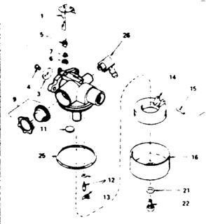 Carburetor Diagram and Parts List for 143354412  Craftsman Engine