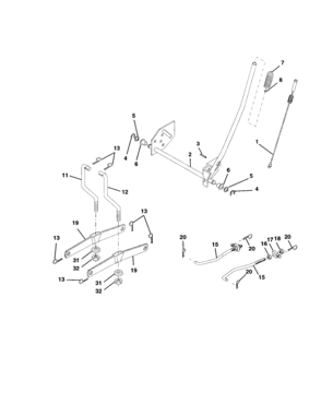 Mower Lift Diagram and Parts List for 917277160  Craftsman Lawn Tractor