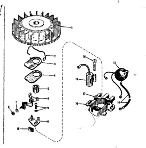Magneto.(phelon F-3220-g) Diagram and Parts List for 14325251  Craftsman Engine