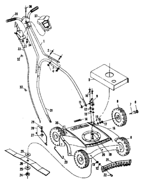 Replacement Parts Diagram and Parts List for 13191330  Craftsman Lawn Mower