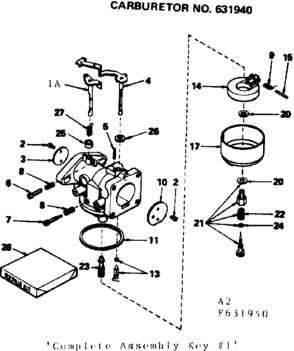 Replacement Parts Diagram and Parts List for 143670032  Craftsman Engine