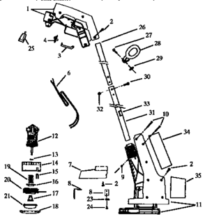 Replacement Parts Diagram and Parts List for 74205  Craftsman Trimmer