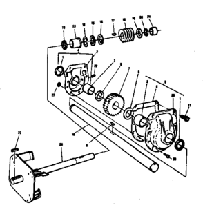 Gear Box Repair Parts Diagram and Parts List for 536886800  Craftsman Snow Blower