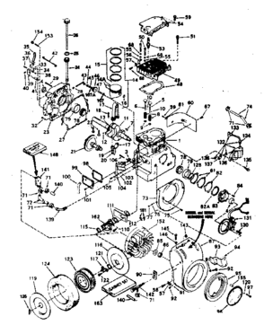Basic Engine Diagram and Parts List for 143780012  Craftsman Engine