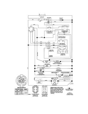 Schematic Diagram and Parts List for 917287230  Craftsman Lawn Tractor