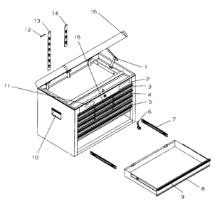Tool Chest Diagram and Parts List for 706659124  Craftsman Tool Stand & Cart