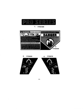 Decals Diagram and Parts List for 247397700  Craftsman Lawn Mower