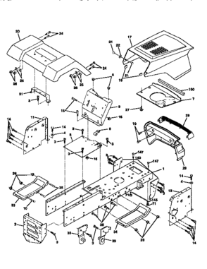 Chassis And Enclosures Diagram and Parts List for 917258501  Craftsman Lawn Tractor