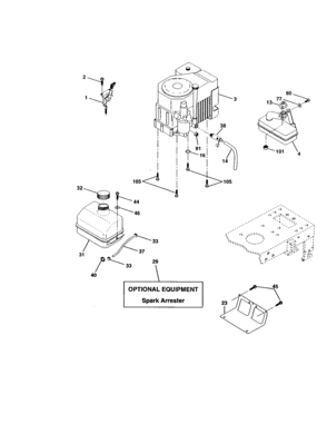 Engine Diagram and Parts List for 917272083  Craftsman Lawn Tractor