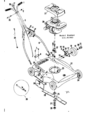 Replacement Parts Diagram and Parts List for 13191063  Craftsman Lawn Mower