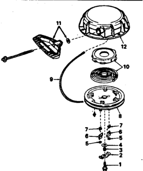 Rewind Starter No. 590573 Diagram and Parts List for 143756172  Craftsman Engine