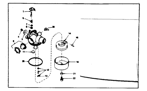 Carburetor Diagram and Parts List for 143364162  Craftsman Engine