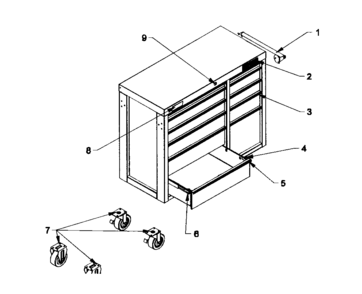 Part Location Diagram of 1001197 Craftsman Tool chest handle