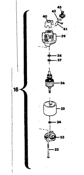 Motor Assembly Diagram and Parts List for 257796361  Craftsman Snow Blower