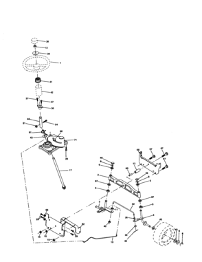 Steering Assembly Diagram and Parts List for 917277230  Craftsman Lawn Tractor