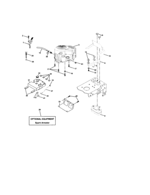 Engine Diagram and Parts List for 917272920  Craftsman Lawn Tractor