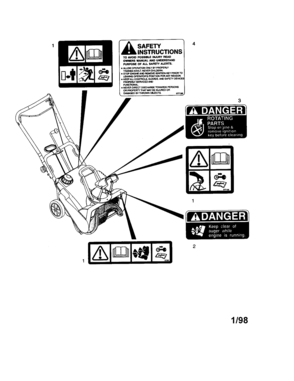 Decals Diagram and Parts List for 102938010  Craftsman Snow Blower