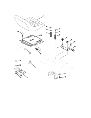 Seat Assembly Diagram and Parts List for 917273751  Craftsman Lawn Tractor