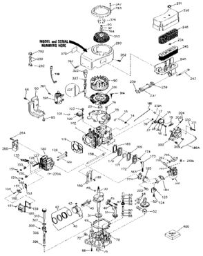 Replacement Parts Diagram and Parts List for 143436022  Craftsman Engine